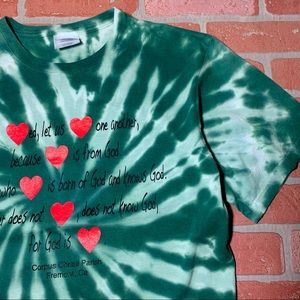 Sz M hearts tie dye God is Love t-shirt Jesus religious vintage style tee